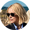 Miranda blake profile photo, sunglasses and blonde air in a suit